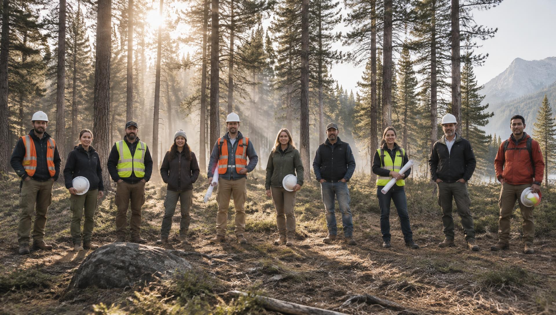 Het team van LMDD in het bos